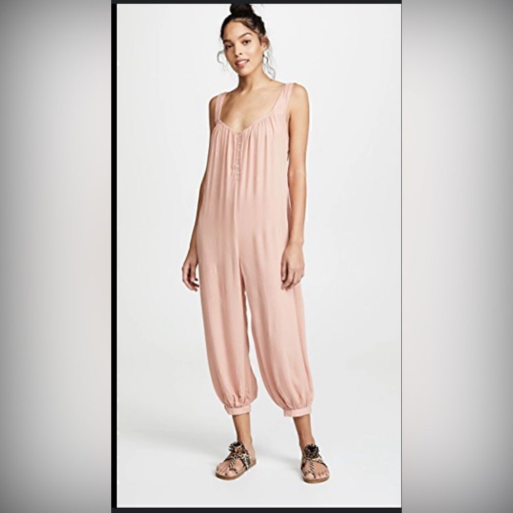 Kos Resort Sleeveless Jumpsuit Blush Sz S